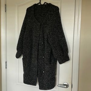 Gray Knit Long Jacket